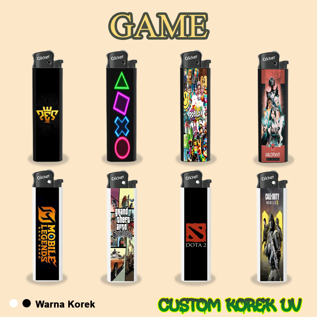 Game Korek Print UV Korek Cricket Print Uv Korek Cricket Custom Sticker Waterproof