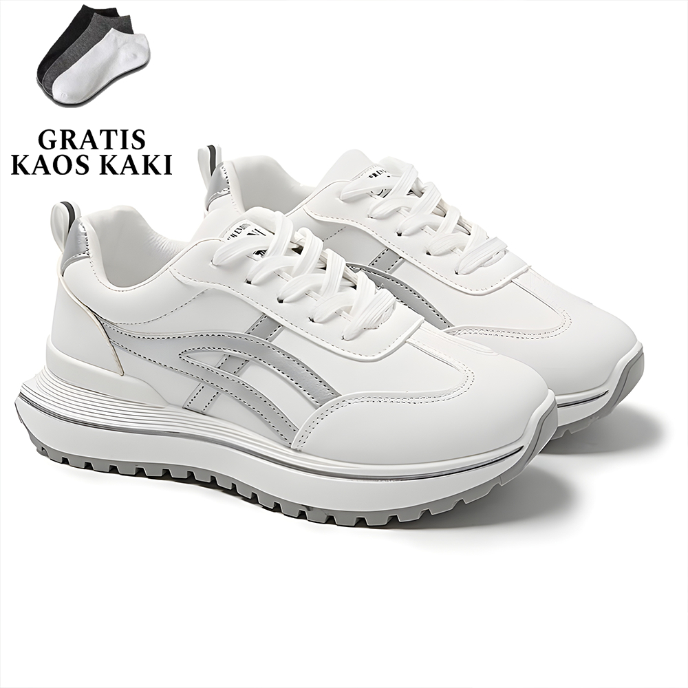 HS Sneakers LINEA Sepatu Fashion Casual Sporty Sneakers Shoes Wanita Bahan Sintetis Outsole Semi Kar