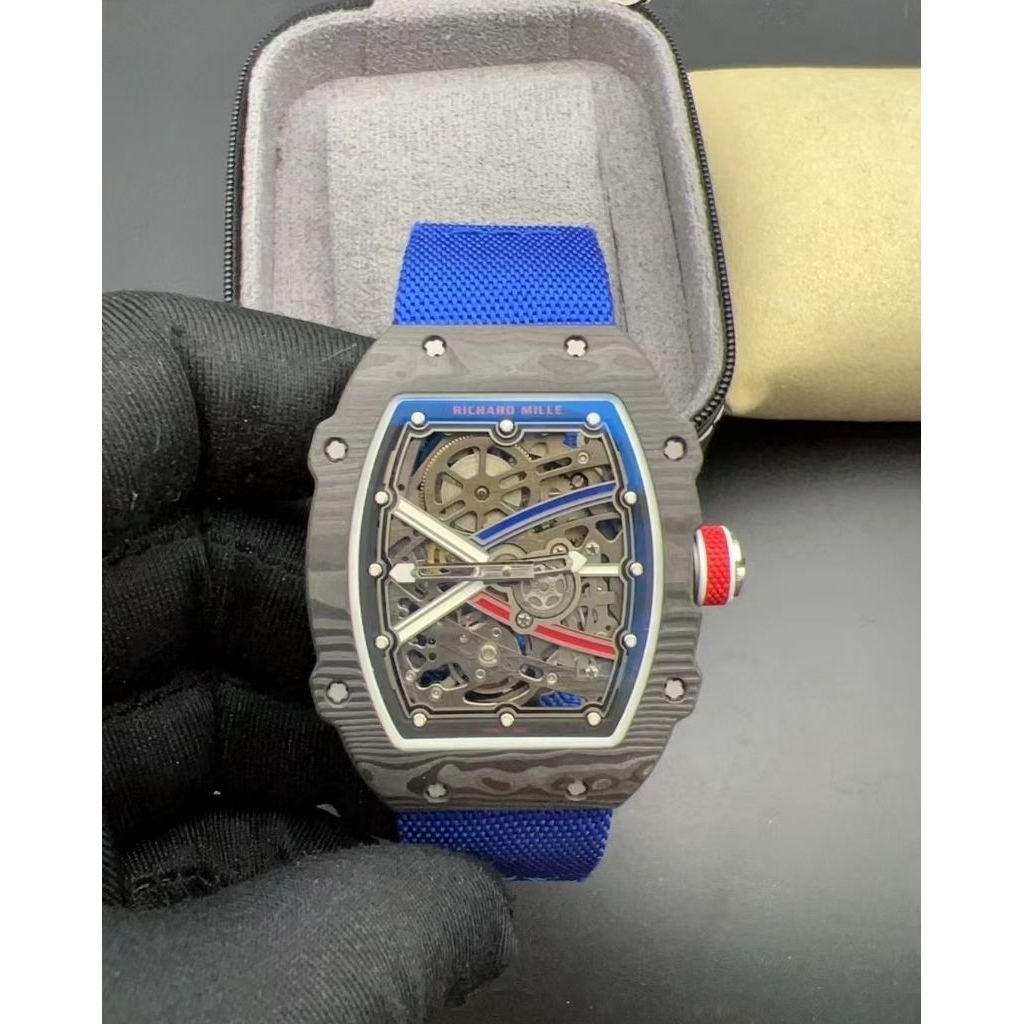JAM TANGAN RM67-02 CARBON DIAL BLUE AUTOMETIC SWISS FULLSET