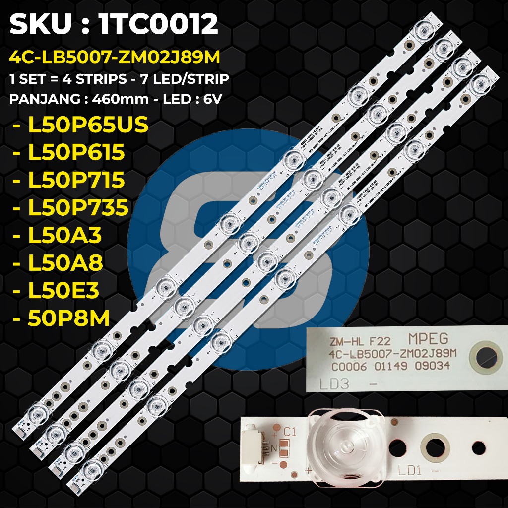 Backlight TV TCL 50 Inch L50P65US 50A3 50A8 50E3 50P8M L50P615 L50P715 L50P735 4C-LB5007-ZM02J89M