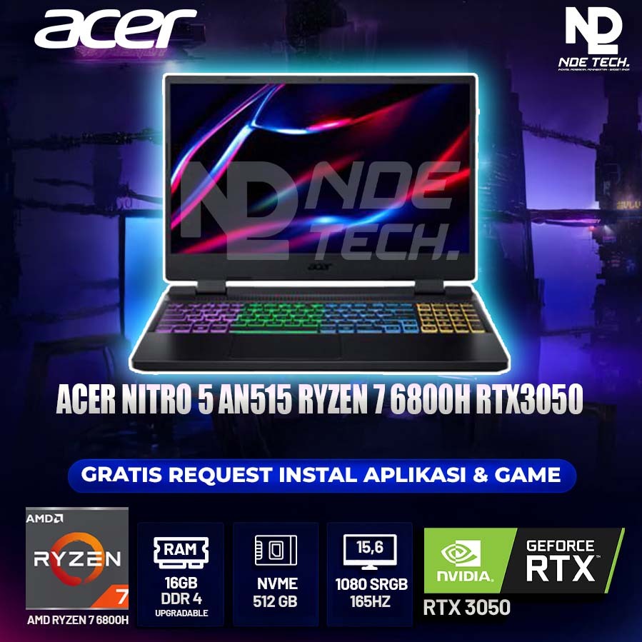 ACER NITRO 5 AN515 RYZEN 7 6800H RTX3050