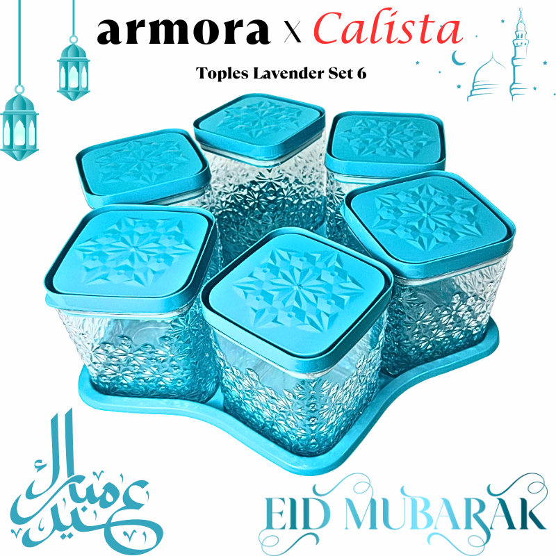 TOPLES CALISTA LAVENDER 6 DAUN – SATU SET TOPLES KUE KERING LEBARAN / TOPLES PLASTIK TUTUP BUNGA ELE