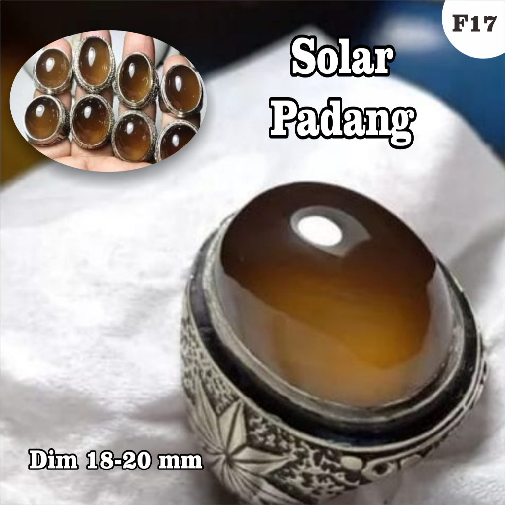 Cincin batu akik solar padang solok/solar kopi asli natural/ batu akik solar giwang / F17