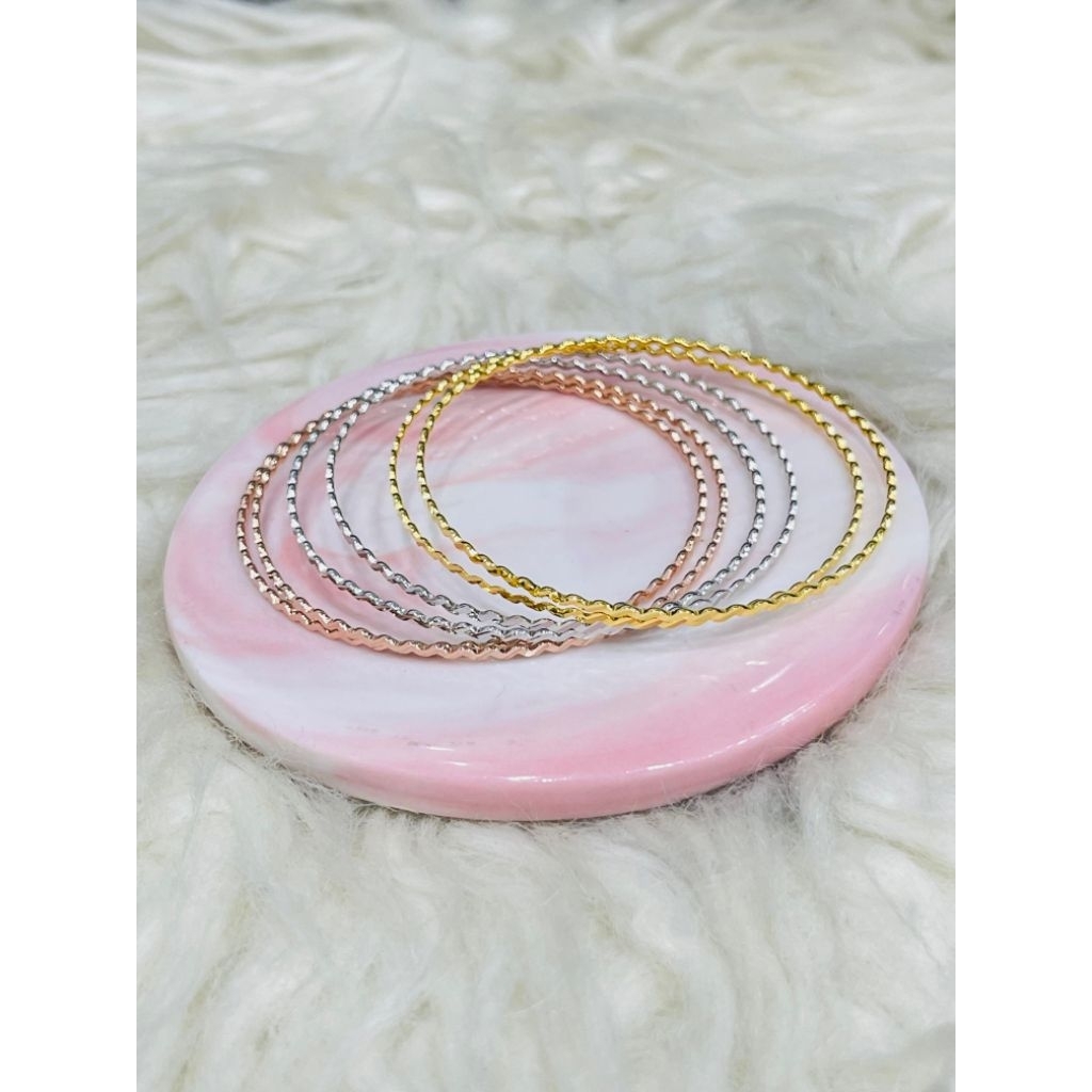 gelang keroncong warna warni ulir zigzag simple emas asli kadar 700