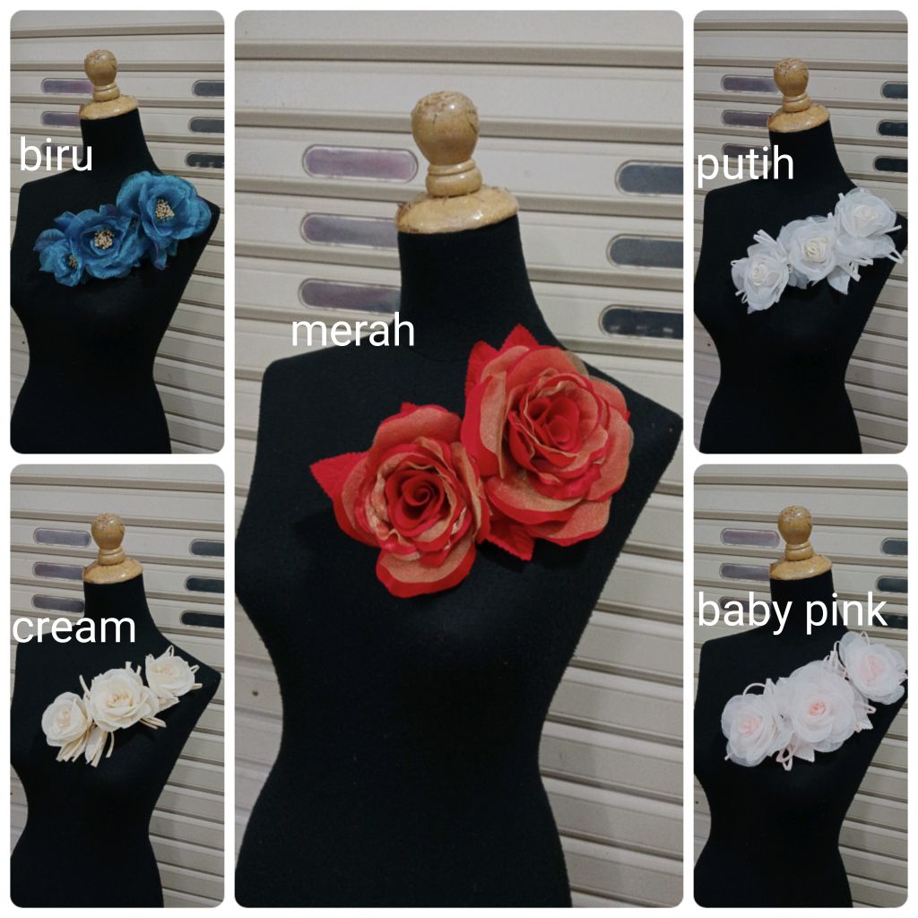 Korsase bunga bahu / korsase aksesoris pengantin / kebaya pesta / hiasan pundak /hiasan bunga selend