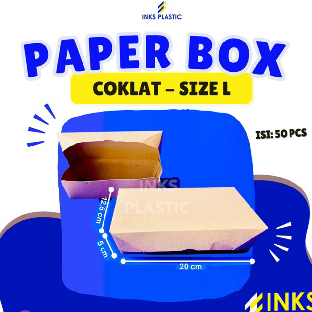 PAPER LUNCH BOX KRAFT UKURAN L COKLAT PAPER BOX KOTAK MAKAN