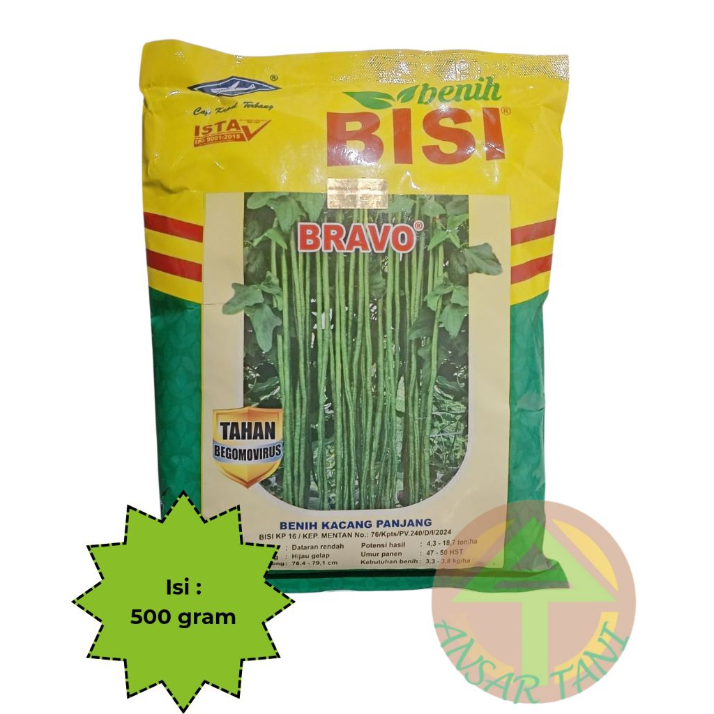 Benih Kacang Panjang BRAVO (isi : 500 gram) Cap Kapal Terbang