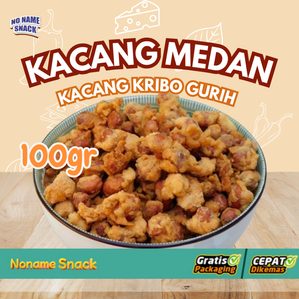 NoName Snack - Kacang Medan Cemilan Grosir 100Gr - Tanpa Label