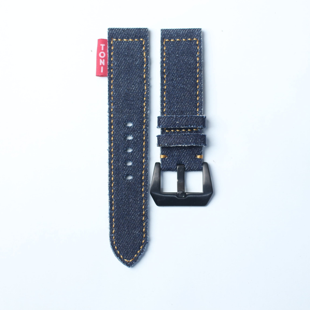 Strap Jam Tangan Bahan Japanese Denim "Japanese Denim Dark Blue"