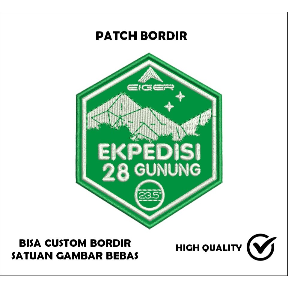 EMBLEM PATCH BORDIR GAMBAR EXPEDISI 28 GUNUNG TESTIMONI-TTB