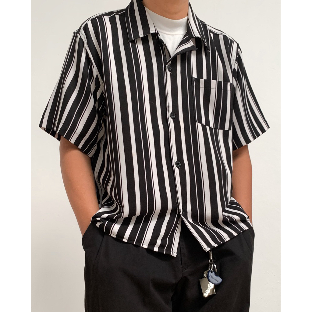 stripe shirt man
