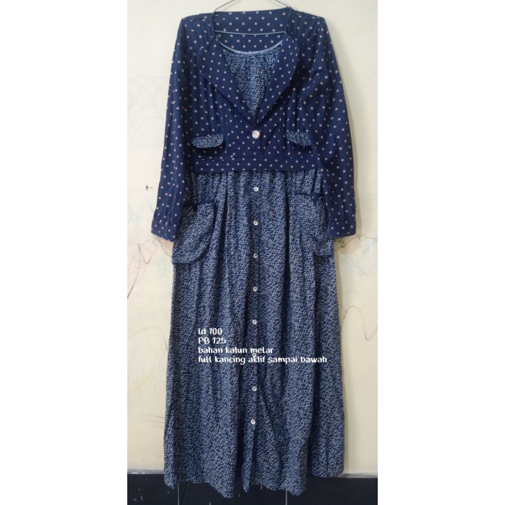 gamis navy motif
