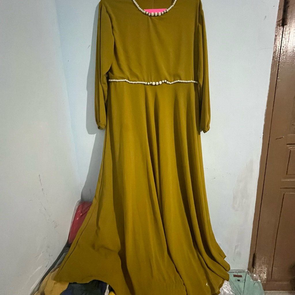 Gamis Muslim Warna Lemon uk. Free Size
