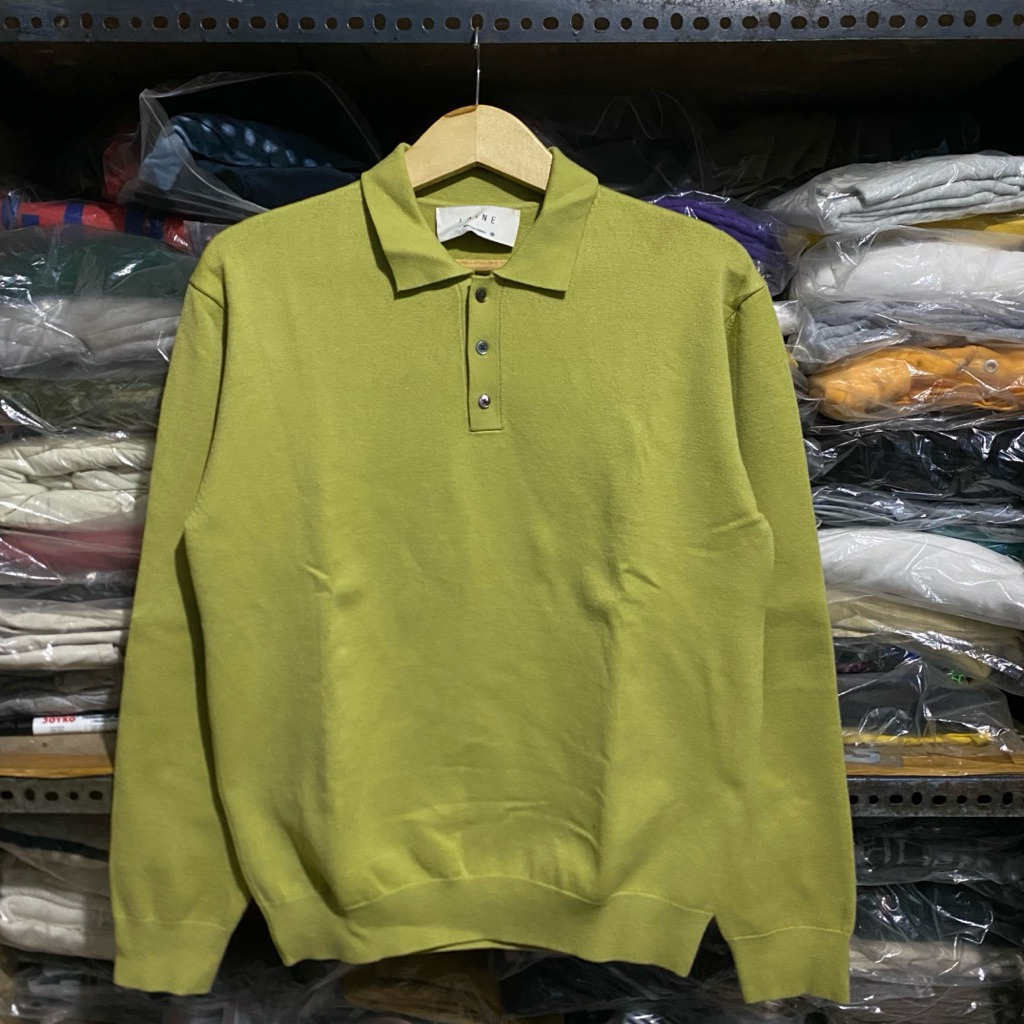 Laine Wool Acr Button Knit Neon Size M 63x51