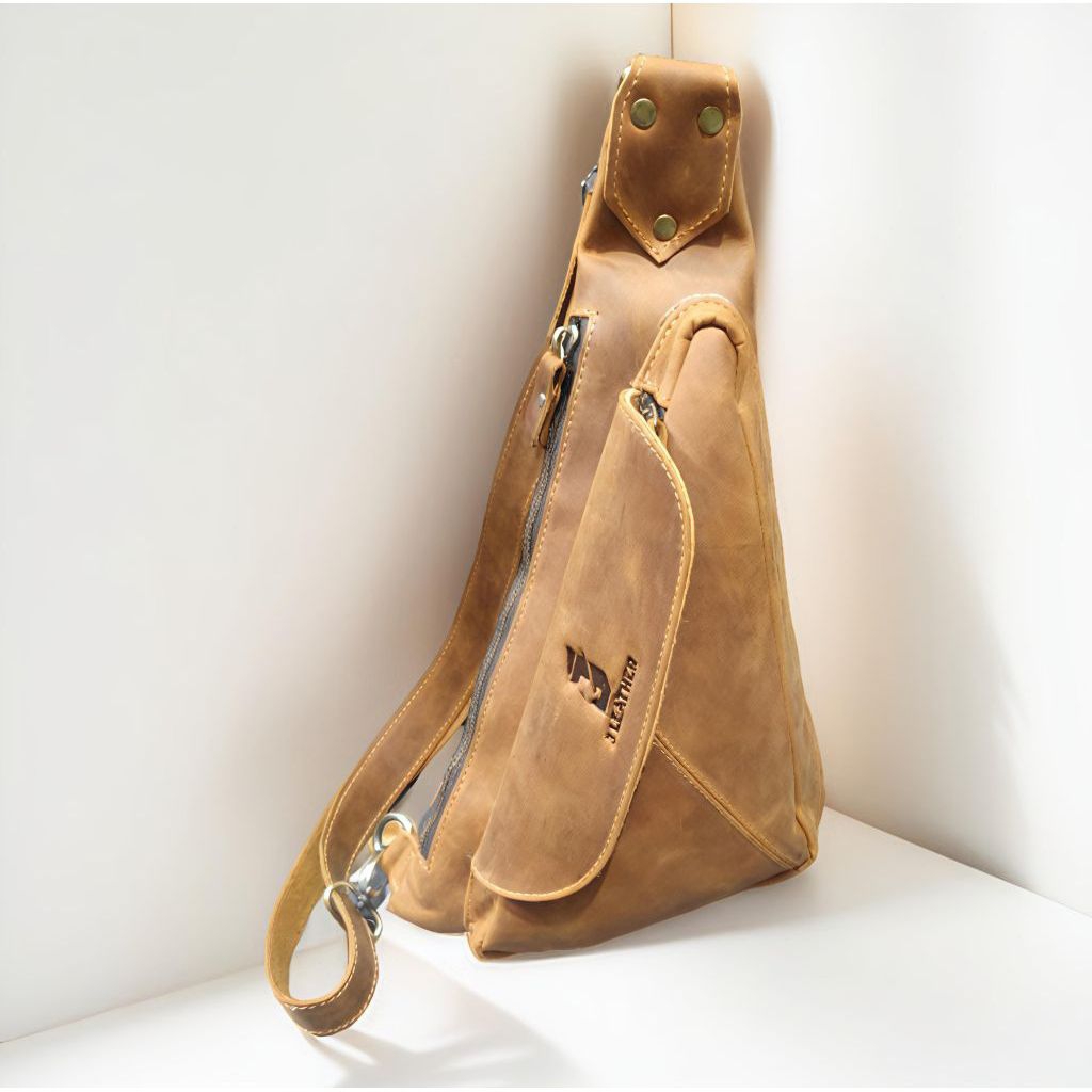 Tas selempang pria kulit sapi asli tas dada cowok