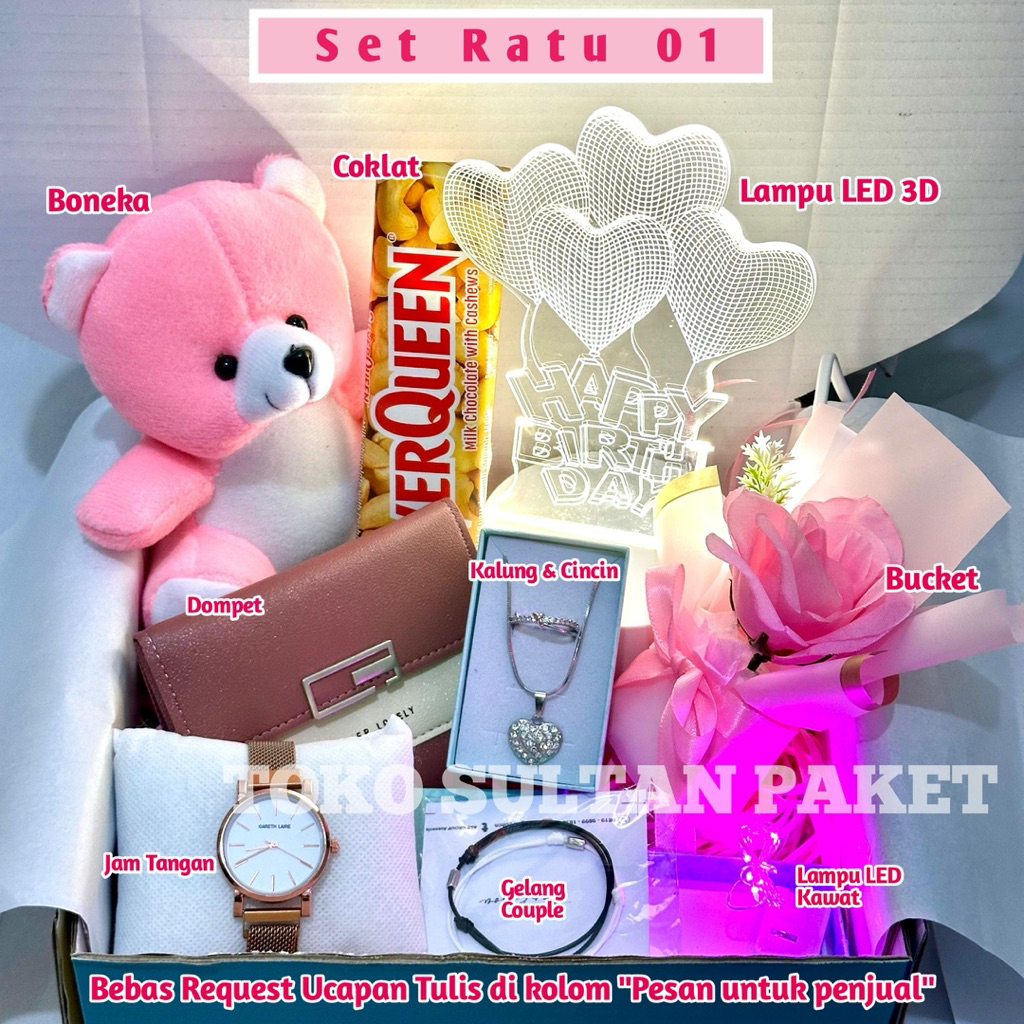 Hampers Ratu Hadiah Wanita Lengkap – Kado Ulang Tahun Anniversary Wedding Graduation Romantis Mewah 