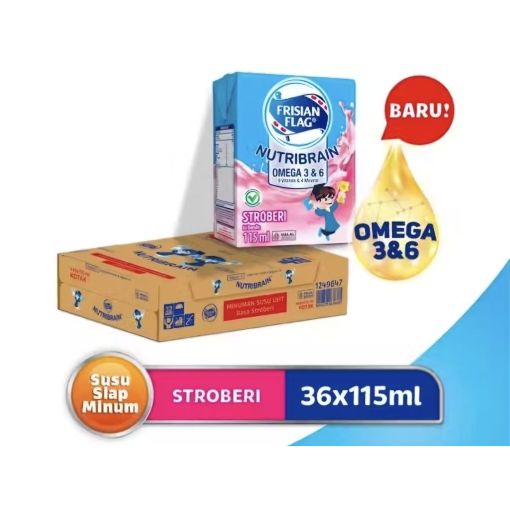 Susu UHT Frisian Flag 115ml STRAWBERRY 1 DUS isi 36