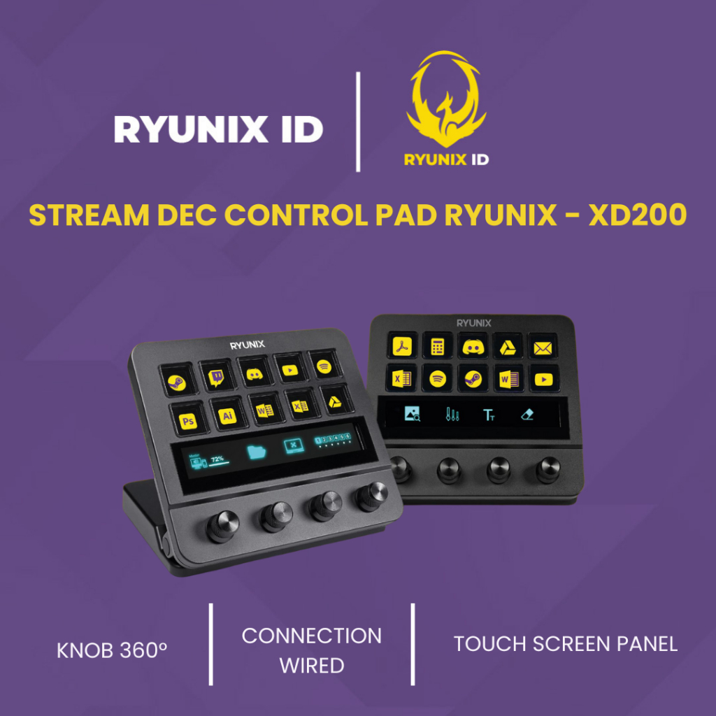 Sades Ryunix Steam Deck XD200 / XD-200 Controller Detachable Type-C With Touchscreen Panel / Garansi