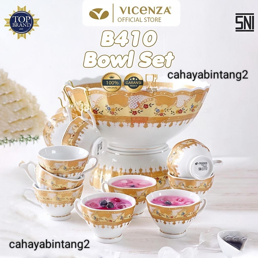 (Packing Kayu) Wadah Es Buah / Cocktail Keramik Vicenza B-410