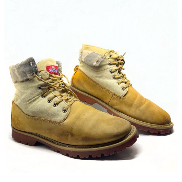 DICKIES Camo Rolltop Boots Rare Items size 45 sepatu boot pria kulit