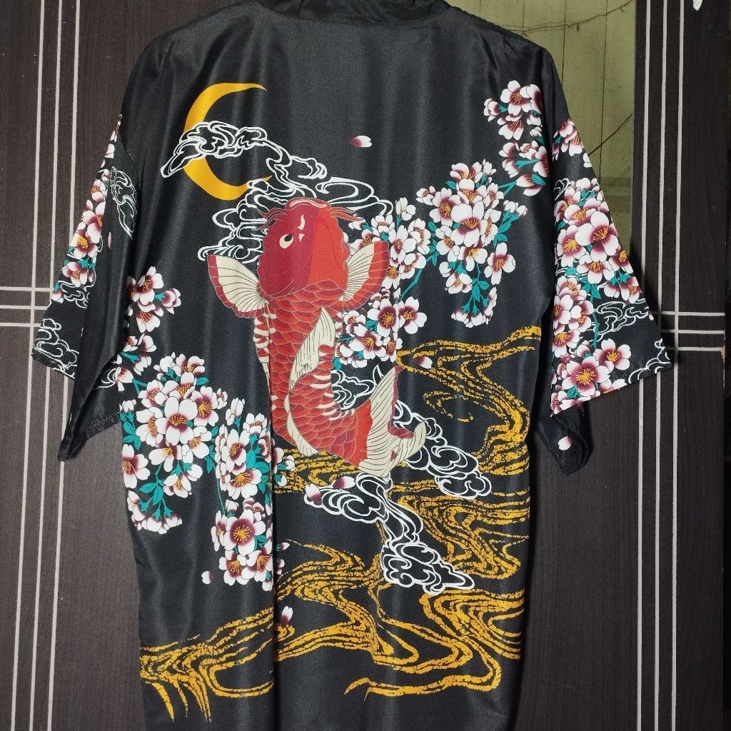 SUKAJAN/HAORI/OUTER JEPANG MOTIF IKAN BULAN