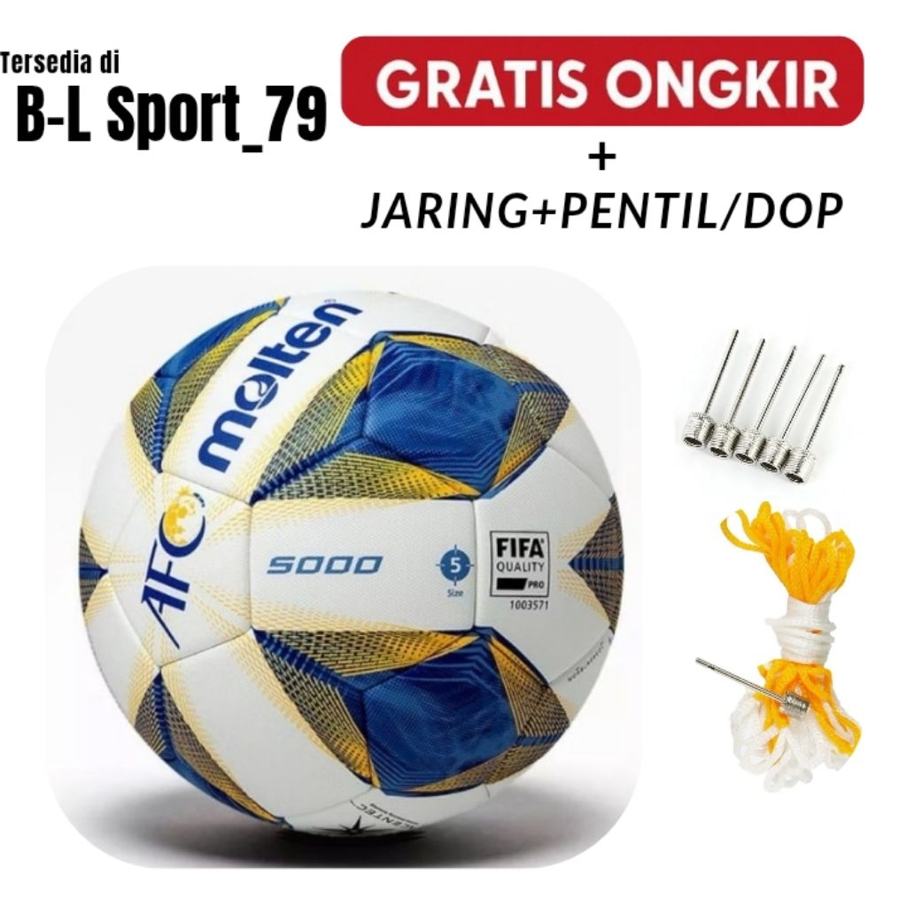 Bola sepak/kaki original molten vantaggio 5000 size 5 press mesin official match afc cup