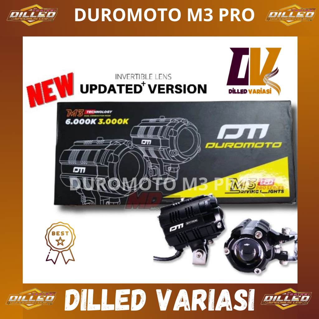 DuroMoto M3 / Led Mini Proyektor Laser / Lampu Motor Mobil