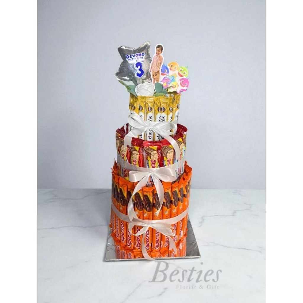 snack tower ulang tahun anak / snack tower beng beng / snack tower superstar / coklat