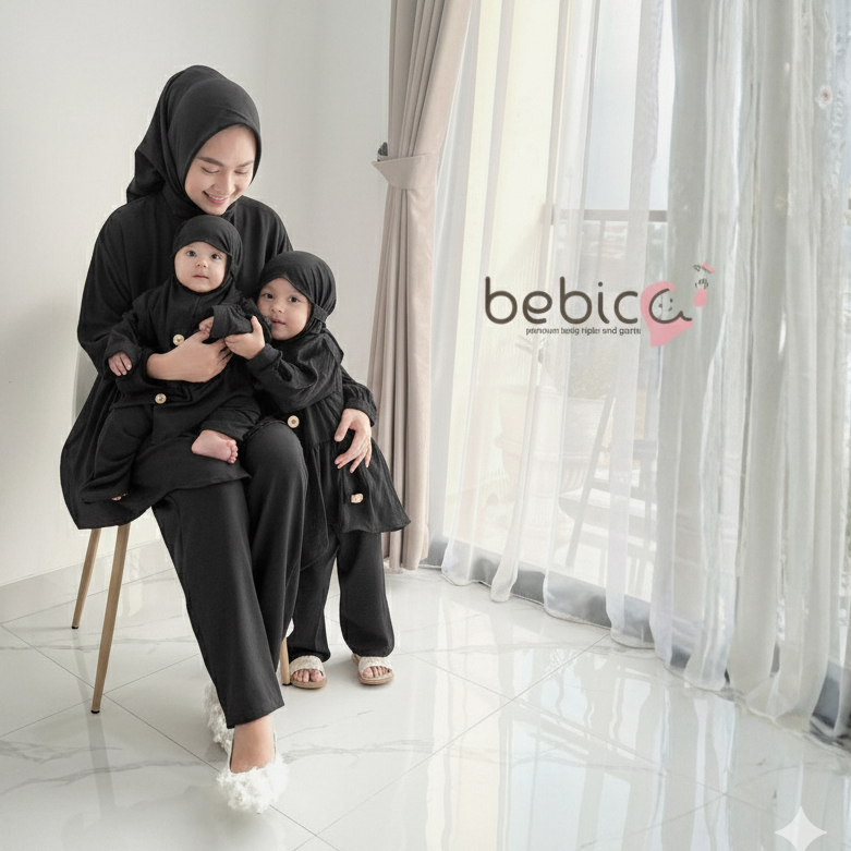 BEBICA Jema One Set ibu One Set Anak One Set Bayi One Set Crinkle Premium Bebica