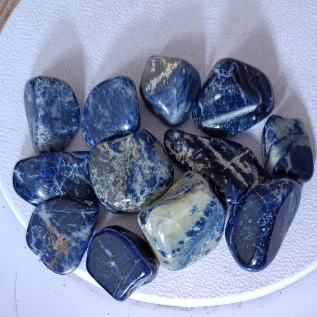 RS 24 Batu Blue Sodalite atau Pirus Pinglon Asli 100 gram Untuk bahan maya cincin liontin specimen d