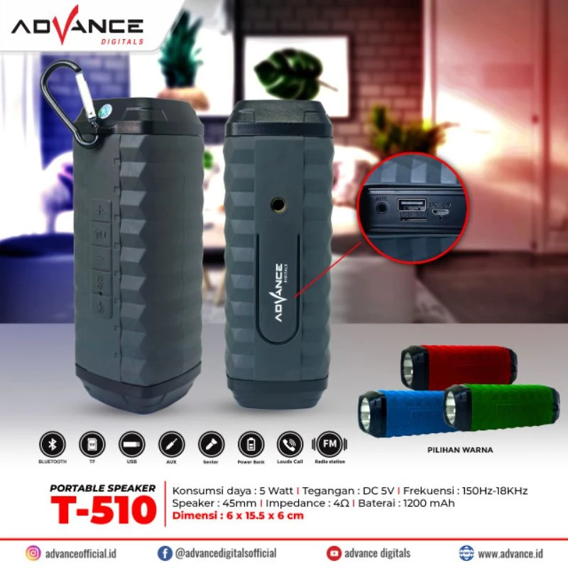 Speaker Bluetooth Music Box ADVANCE T-510