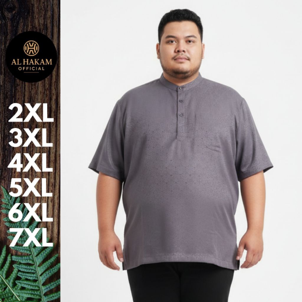 Koko Kurta Lengan Pendek Embos Premium Jumbo Kurta Besar