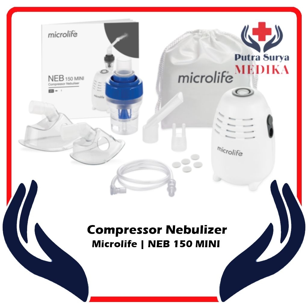 Nebulizer Compressor Compact Microlife NEB-150 Mini Alat Terapi Uap Pernafasan Garansi Resmi 5 Tahun