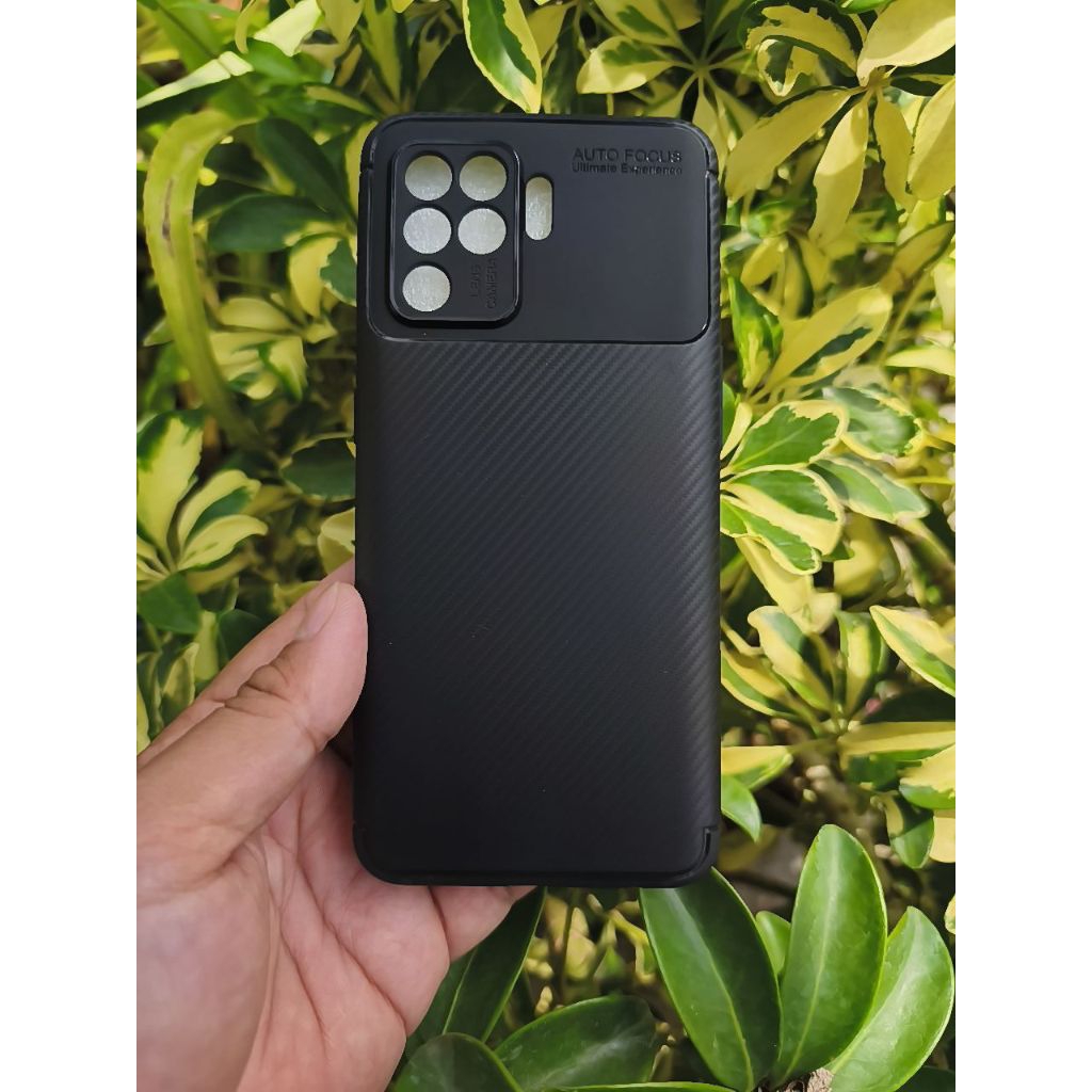 Case untuk Oppo Reno 5F Silikon Lentur Motif Carbon