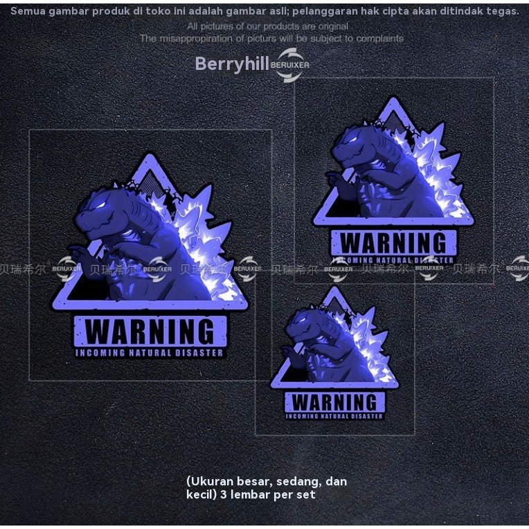 Stiker reflektif 3d stiker tempel kartun stiker karbon mobil decal stiker mobil plat mobil reflektif