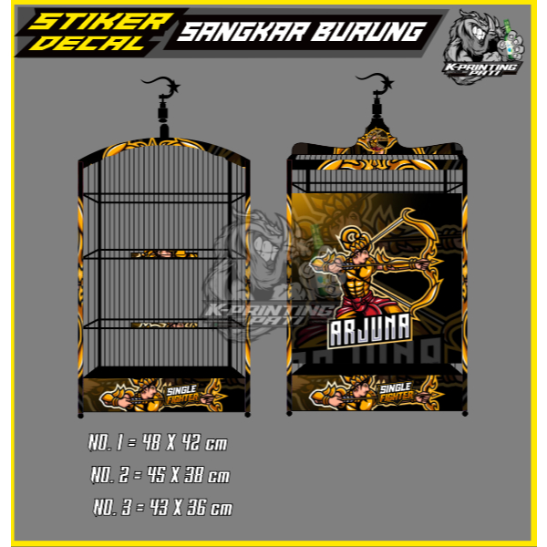 Stiker Decal SINGLE FIGHTER SANGKAR BURUNG sangkar burung kotak/koper burung cucak ijo dll