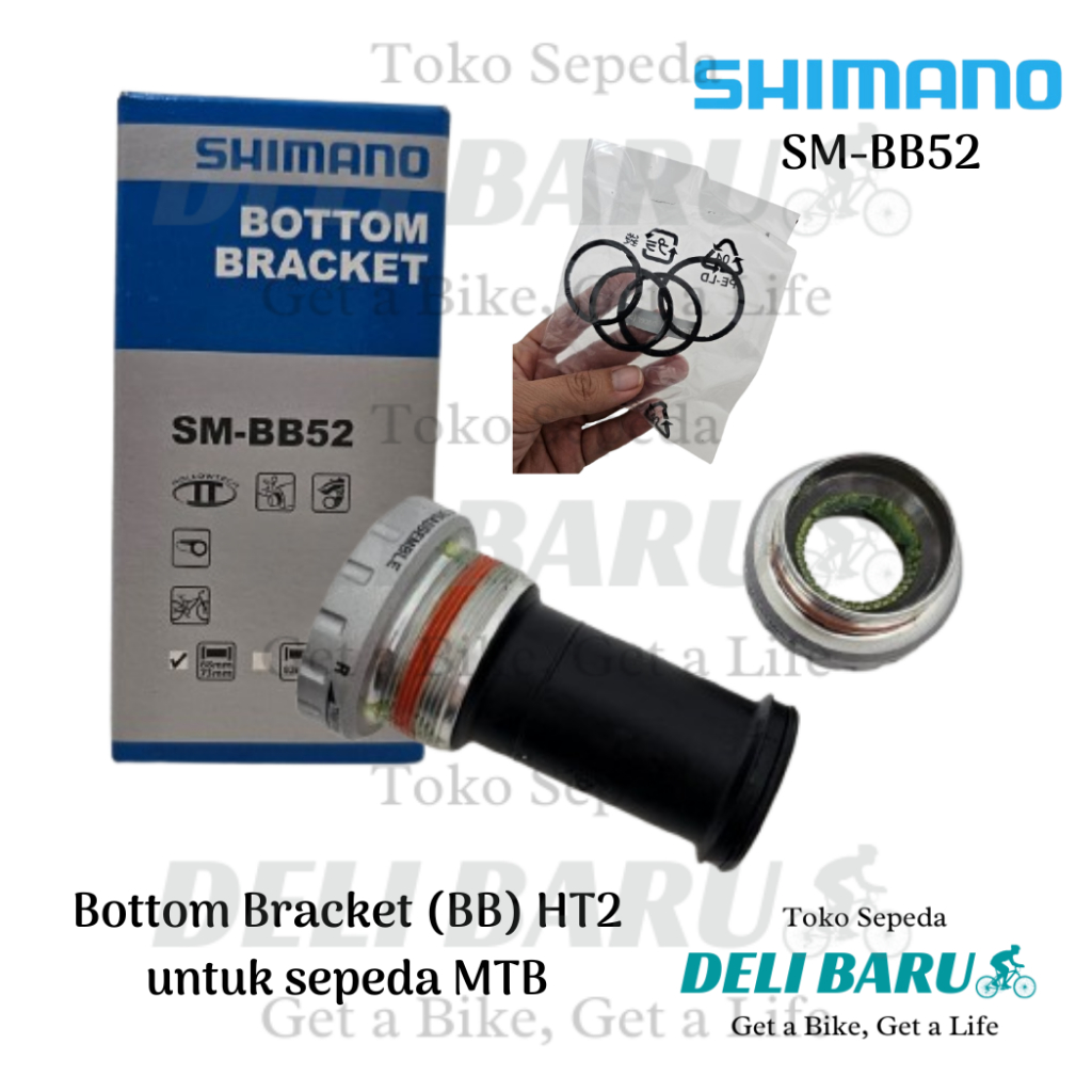 Shimano BB Bottom bracket SM-BB52 Hollowtech HT2 sepeda MTB