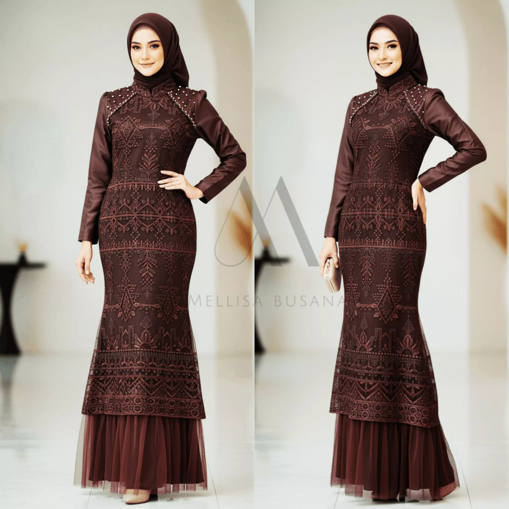 New Karina Gamis Brokat Tille Premium Gamis Kondangan Baju Lebaran Model Terbaru 2026 Dress Duyung