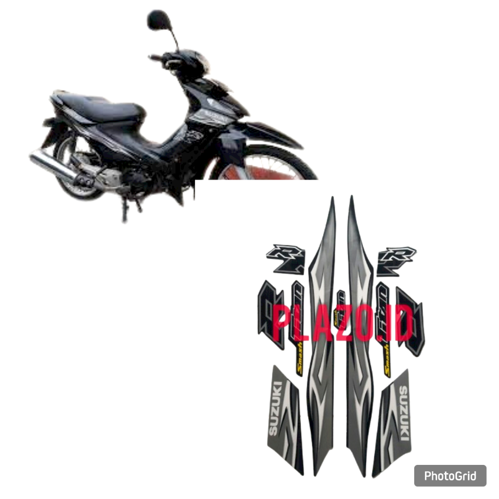 stiker striping motor smash titan 2010 full hitam silver