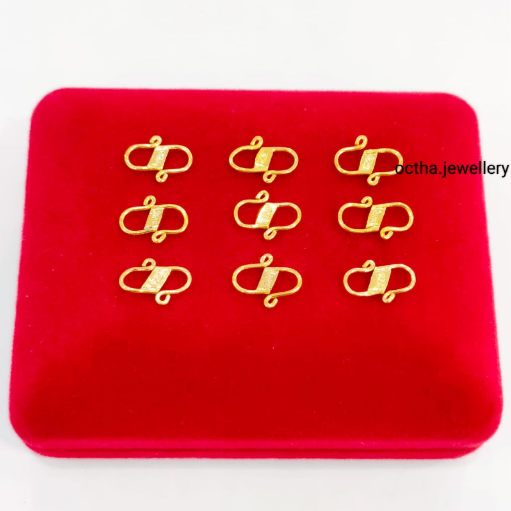 kaitan S/Kokot Perak Asli 925 Lapis Emas