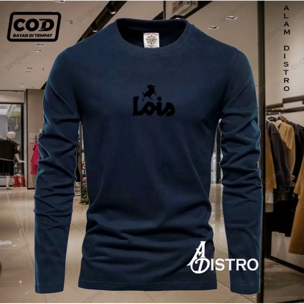 Kaos Lengan panjang Lois Basic Men Kaos Distro Premium Quality
