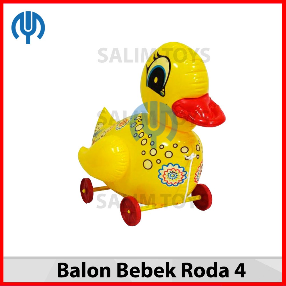 HADIAH MAINAN BALOON BALON BEBEK DI TARIK ADA RODA EMPAT 4 BISA BERJALAN