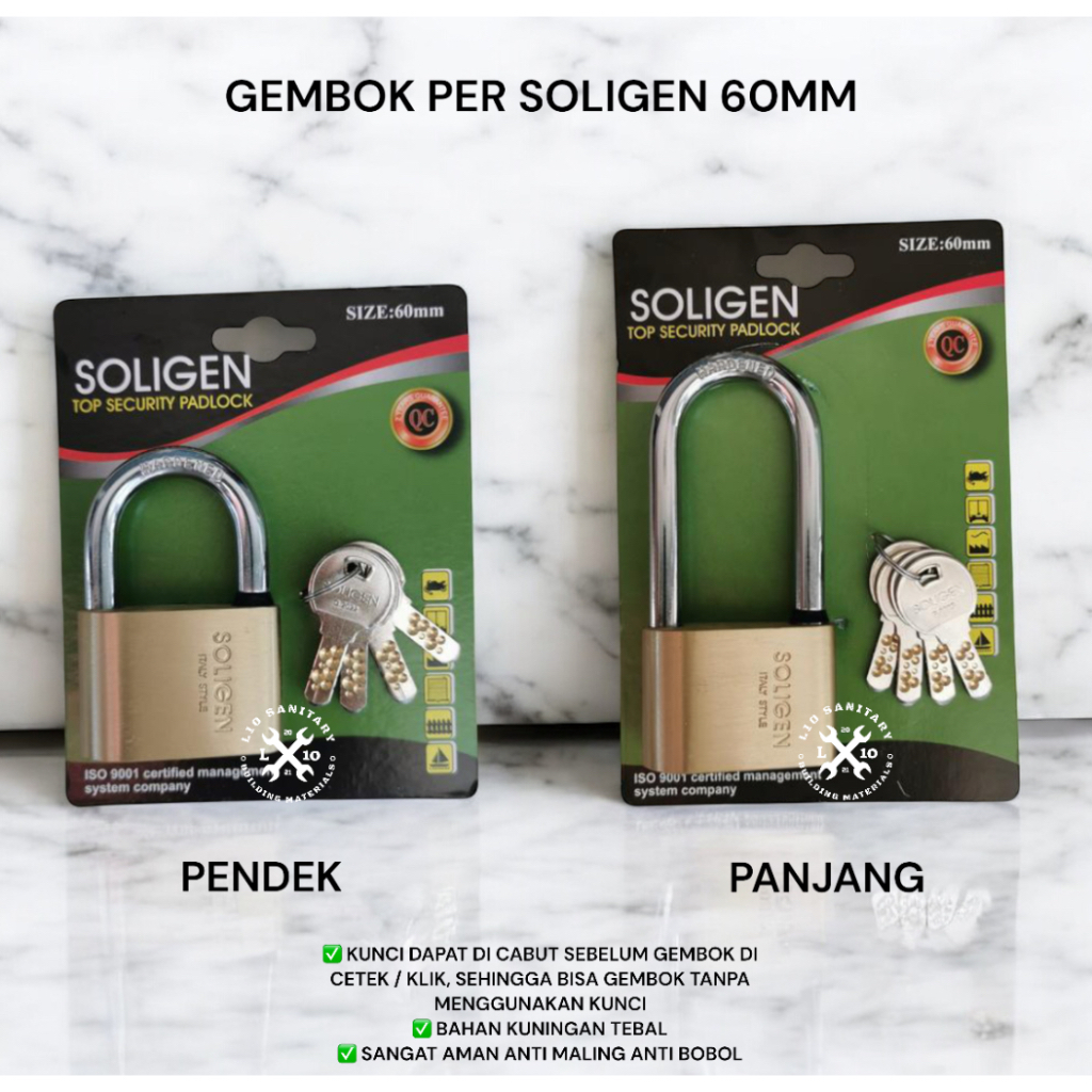 Gembok PER KOMPUTER SOLIGEN 60mm PENDEK