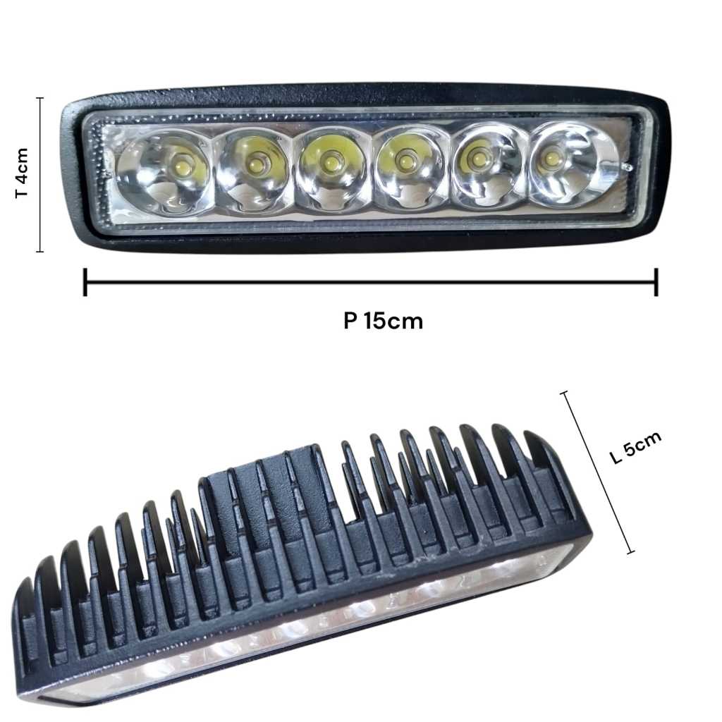 Led Work Light LED BAR 18W Cree Lampu Sorot 12-24volt 15 cm