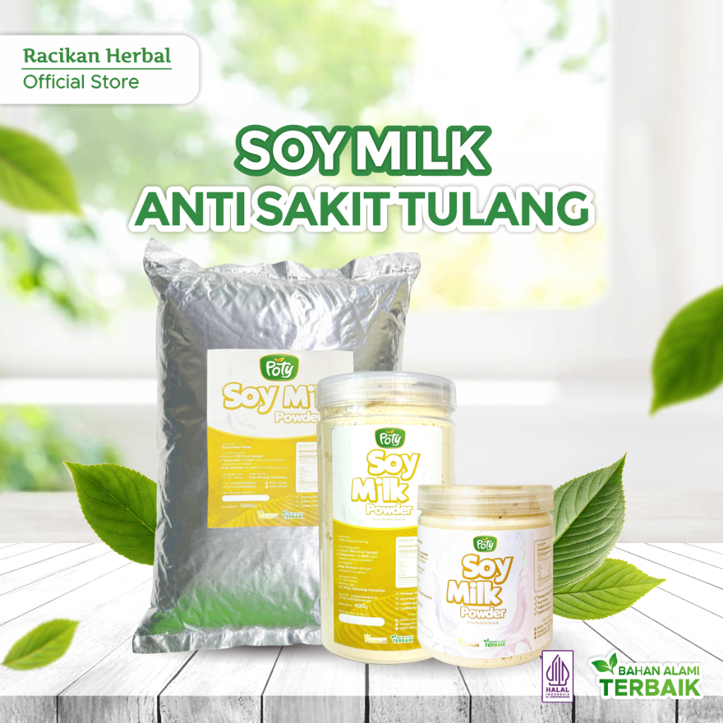 Soy Bean Milk 1kg Powder Susu Kedelai Bubuk Murni Tanpa Gula Tinggi Protein Poty