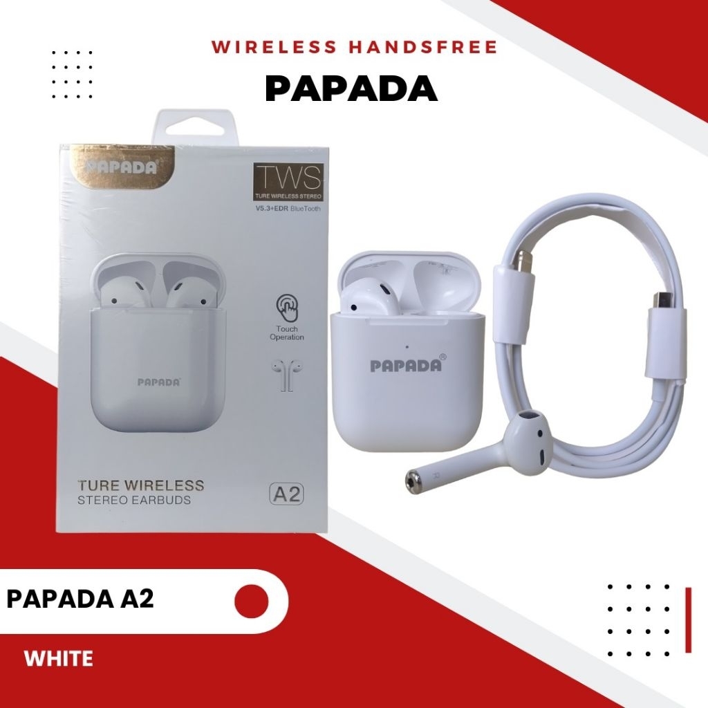 HF Headset Bluetooth PREMIUM PAPADA TWS A2