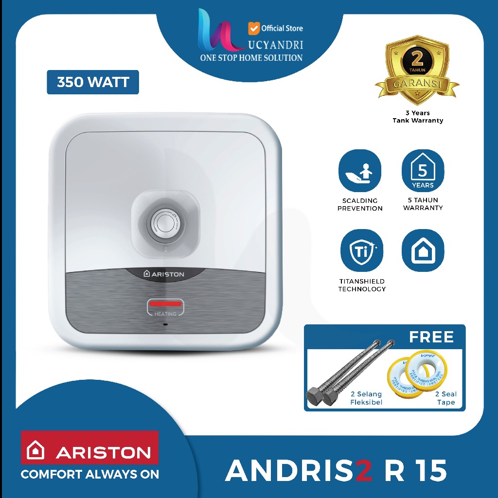 Water Heater Ariston 15 Liter | Water Heater Listrik ARISTON ANDRIS2 R 15 L NEW MODEL