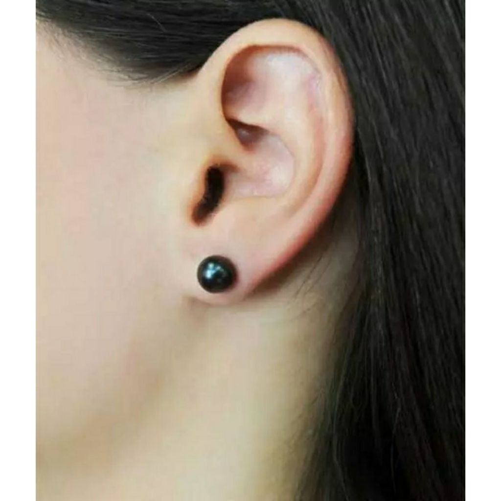 ANTING GIWANG MUTIARA HITAM 24 PCS / ANTING TUSUK MUTIARA HITAM