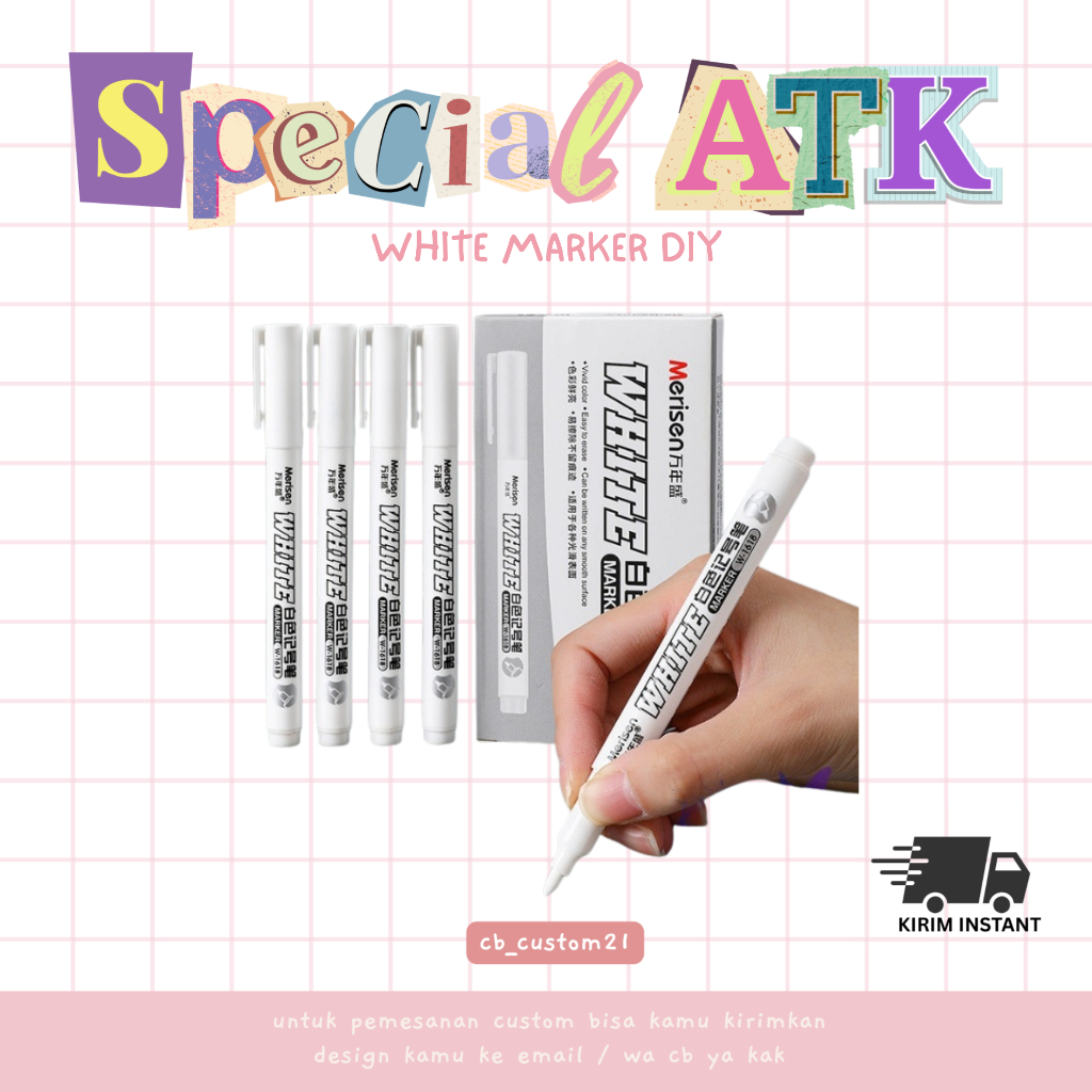 Spidol Putih Permanen Tahan Air / White marker  / White ink / Spidol Putih / Highlight Spidol Tidak 