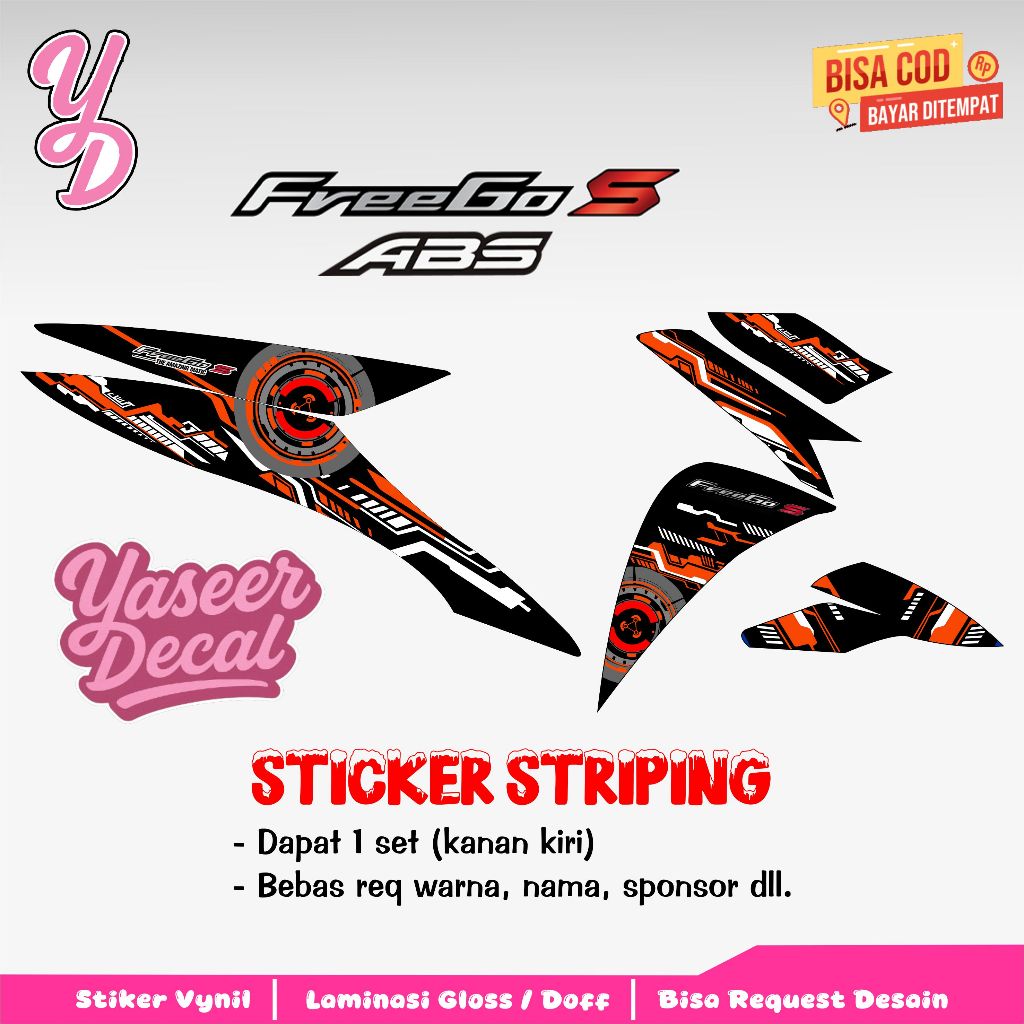 Striping Freego - Stiker Sticker Striping Variasi Lis Yamaha Freego - Striping Hologram Freego Hitec